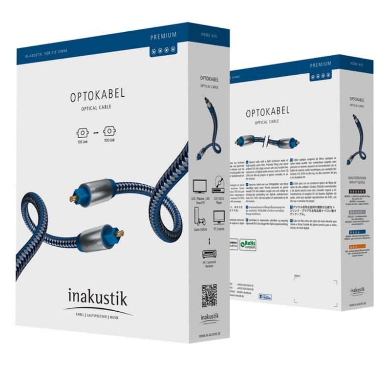 Кабель оптический Inakustik Premium Optical Cable, Toslink, 1 m, 0041201
