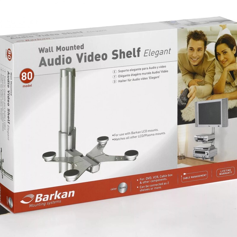 Полка настенная для аудиотехники Barkan model 80 silver